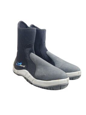 Blue Reef Mens Size 11 Dreadnought Neoprene Dive Boots Black & Gray Durable Sole